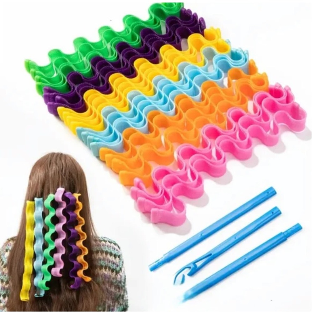 30 Piece Heatless Wavy Hair Curlers Set for Long Hair